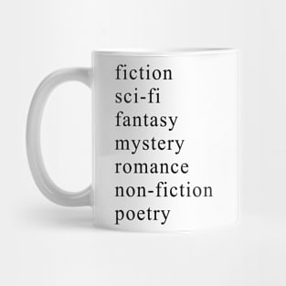 Book Genres Mug